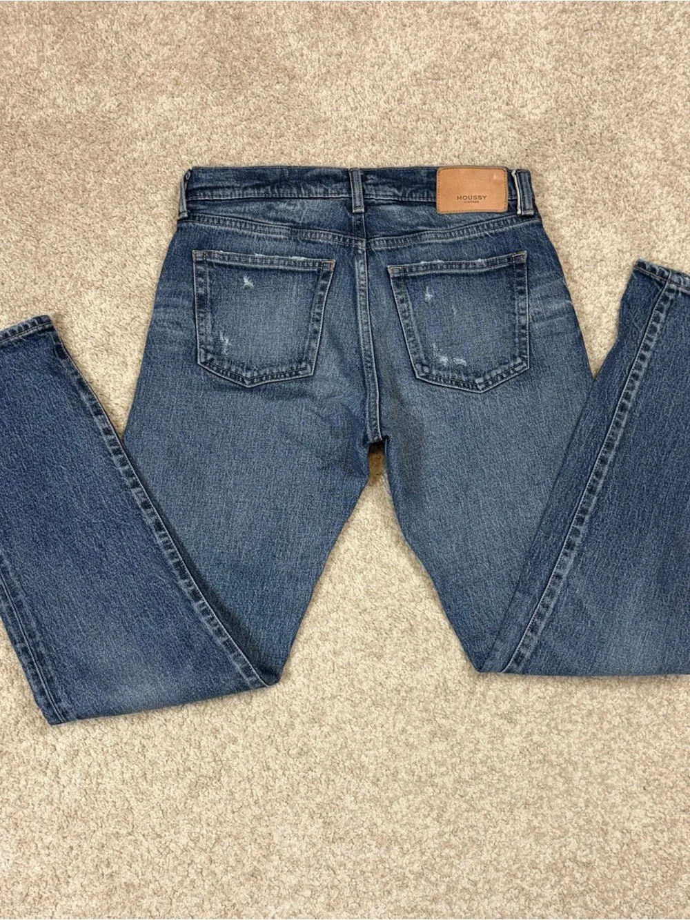 Moussy Vintage Women's Mallard Slim Straight Jeans Blue Sz 25